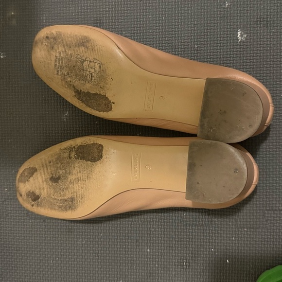 EVERLANE The Day Heel Leather Round Toe Block Heel Shoe Nude Size 9 - Picture 12 of 12
